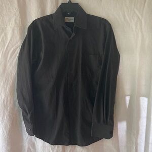 Black Dress Shirt with Traditional Collar